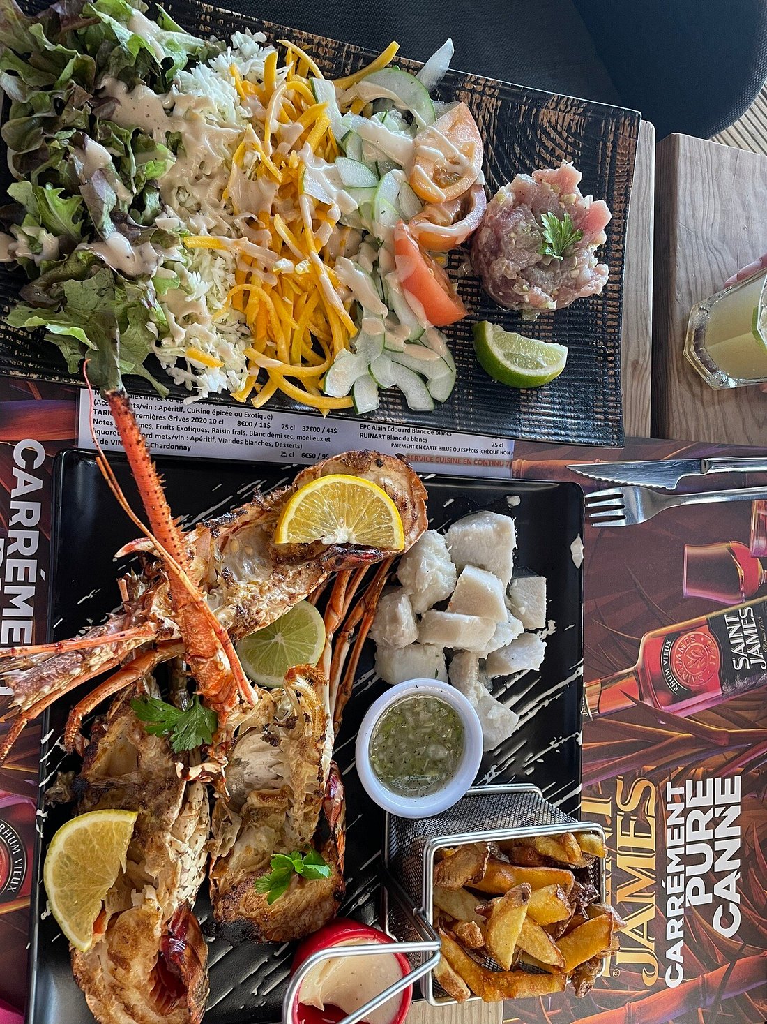 Langouste grillée et tartare de thon du Ti Taurus