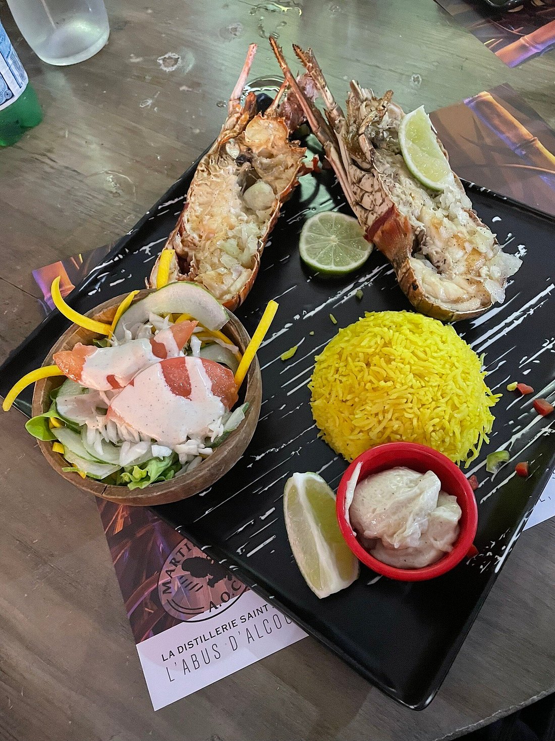 Langouste grillée du Ti Taurus, riz créole